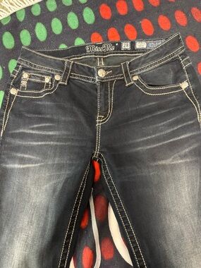 Miss Me Black Wash Skinny Jeans with Contrast Stitching